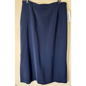 Dressbarn Woman Skirt Size 22 Vintage Pencil Career Navy Blue NEW